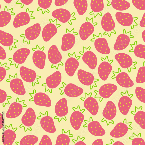 Bright summer seamless pattern with strawberries.
