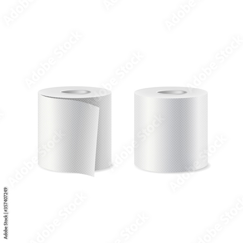White toilet paper roll, vector icon.