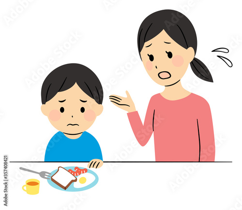 illustration of people having a breakfast