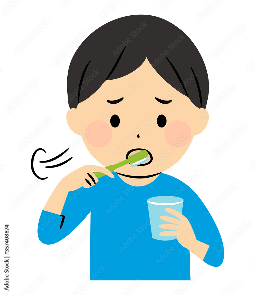 illustration of children and tooth brushing illustration of children and tooth brushing