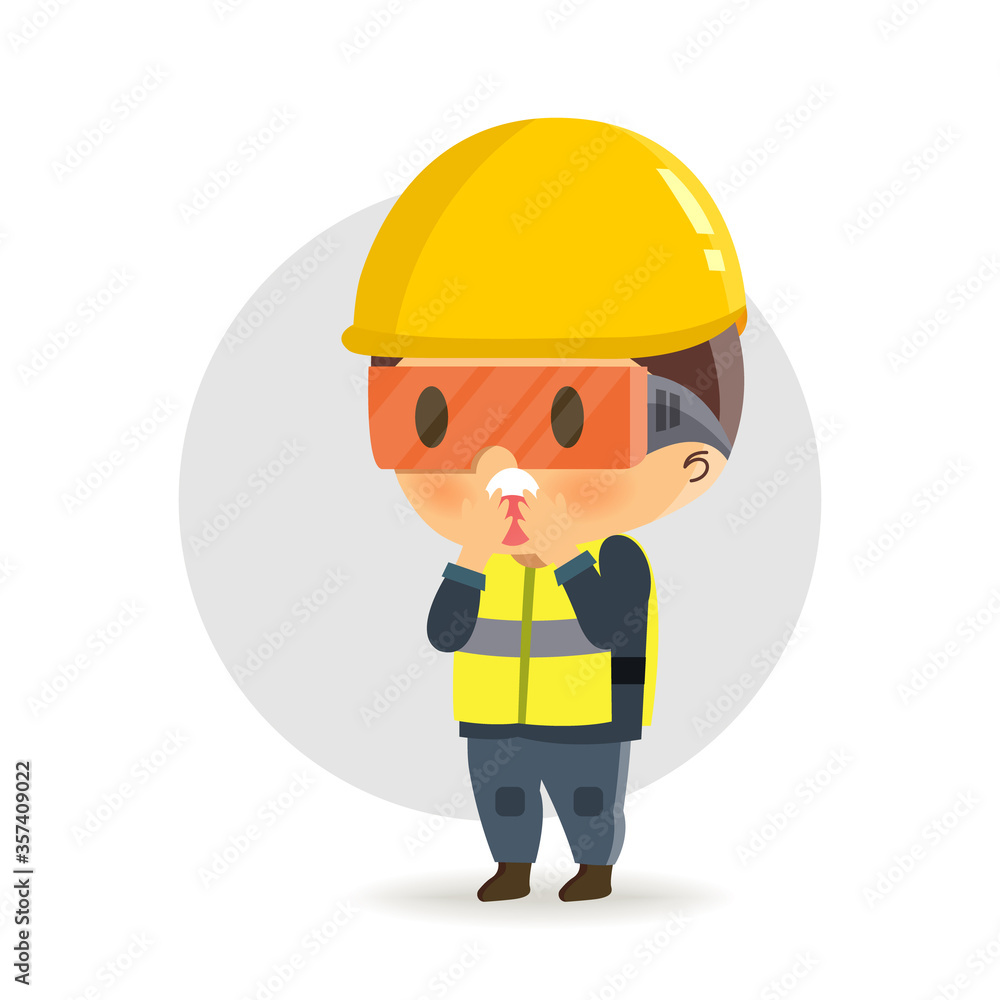 Character constructor worker.Shocked men.safety first. Character constructor worker.Shocked men.safety first.