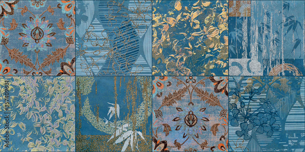 A colorful ancient Roman mosaic art display beautiful pattern, blue colored wall art decor for home decoration, it can be used for wallpaper, linoleum, textile, webpage background.heavily mixed decor A colorful ancient Roman mosaic art display beautiful pattern, blue colored wall art decor for home decoration, it can be used for wallpaper, linoleum, textile, webpage background.heavily mixed decor