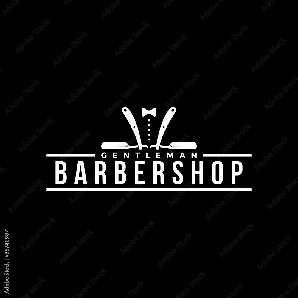 Fototapeta premium barbershop logo design