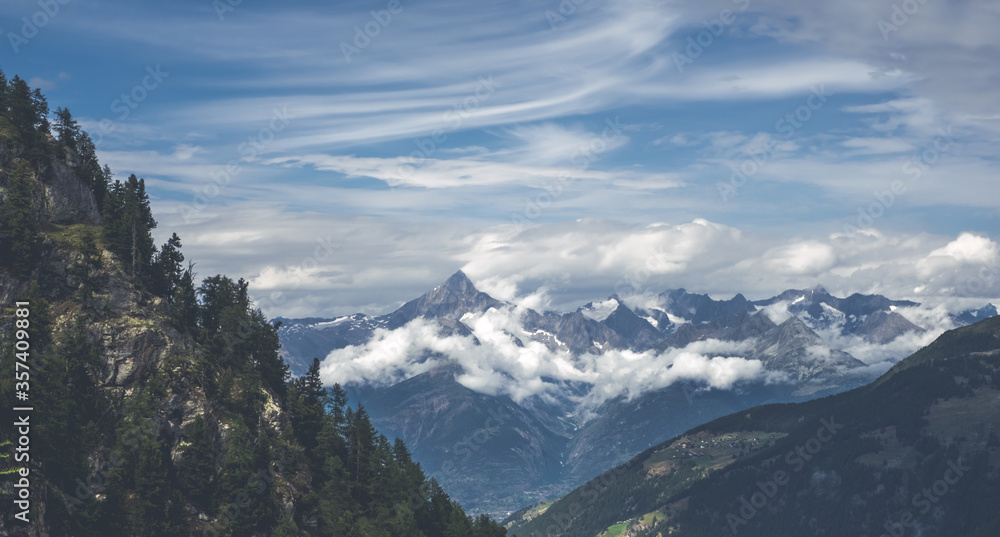 Blue sky and highest alpine rocks