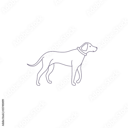 Funny line style icon of rhodesian ridgeback dog for different design.