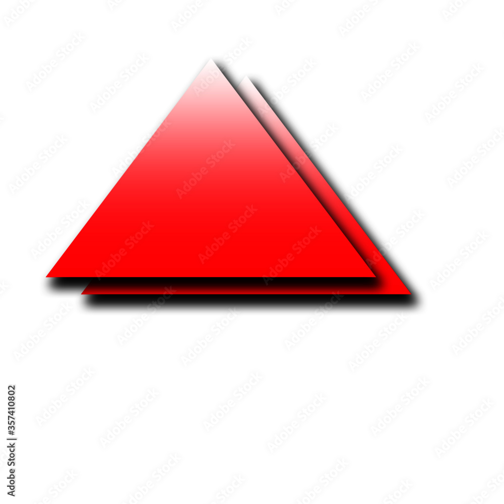 Red triangle. Double red triangle. Gradient from red to white. Vector ...