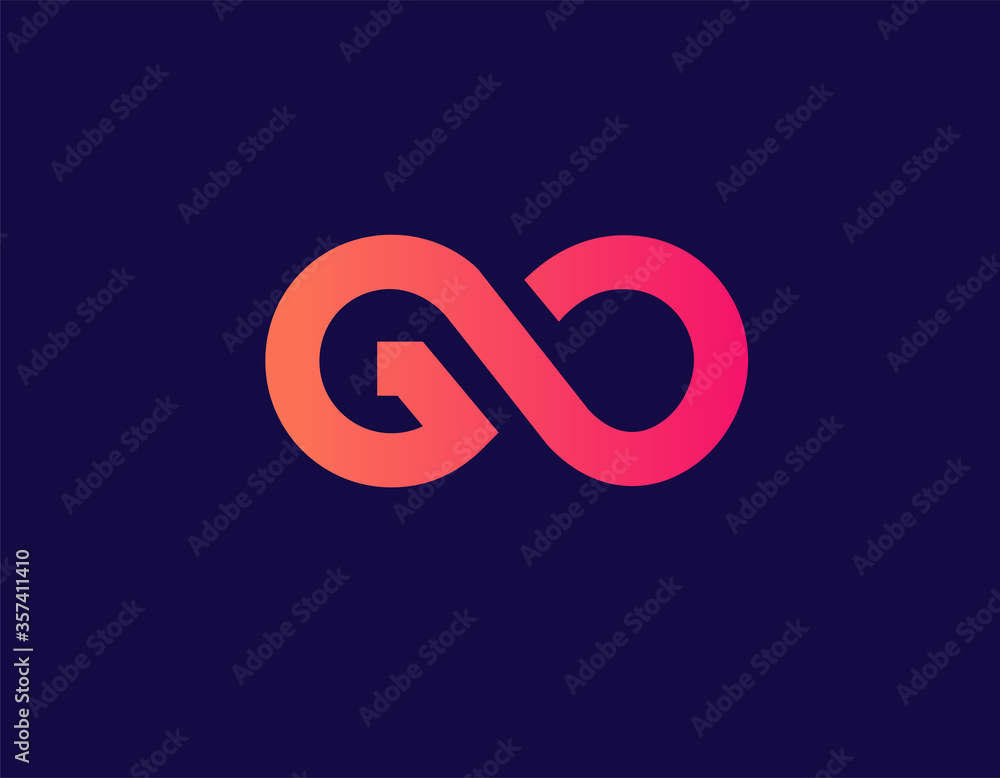 Creative bright gradient logo sign letter G and O typography for your company. Creative bright gradient logo sign letter G and O typography for your company.