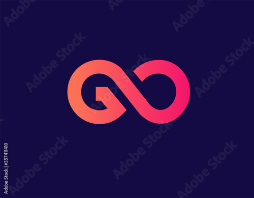Creative bright gradient logo sign letter G and O typography for your company.