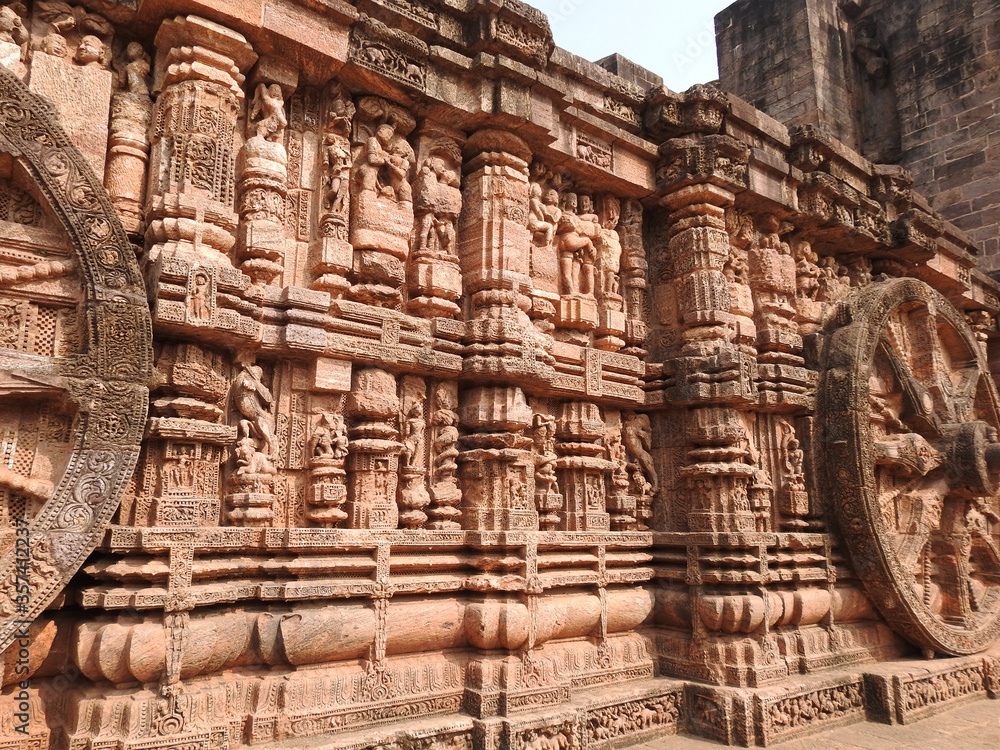 Naklejka premium Konark temple ancient architecture and work of art