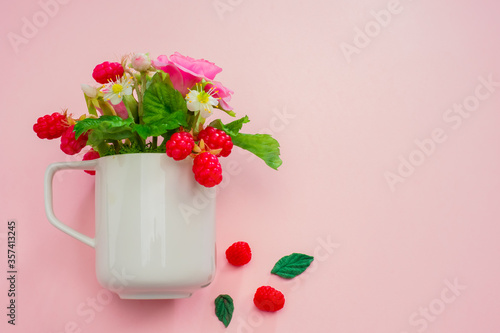 Flowers and berries in a wh...