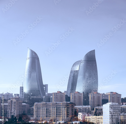 Flaming towers Baku Azerbaijan most recognizable buildings