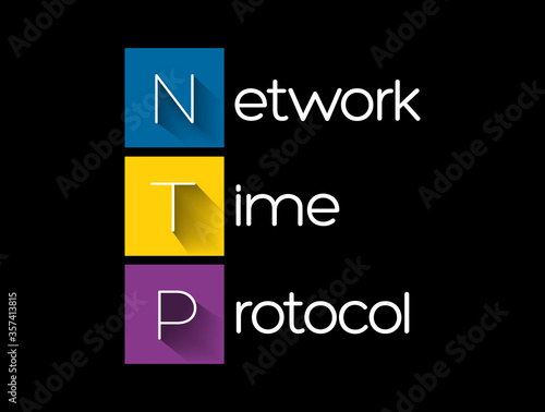 NTP - Network Time Protocol acronym, technology concept background