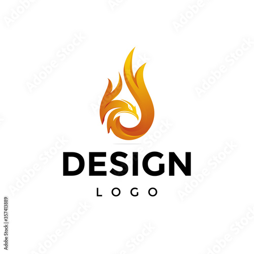 Colorful logo design falcon fire