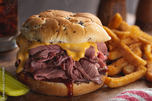 Photography Roast Beef and Cheddar Cheese Sandwich