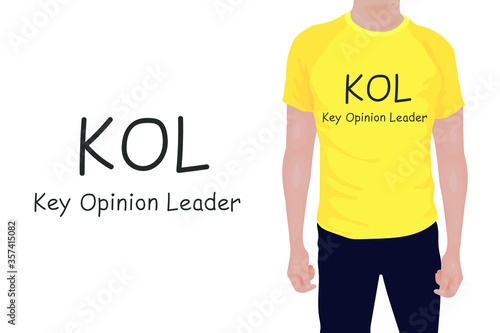 Key Opinion Leader- frase. T-shirt inscription. vector illustration eps10 of business acronym term KOL