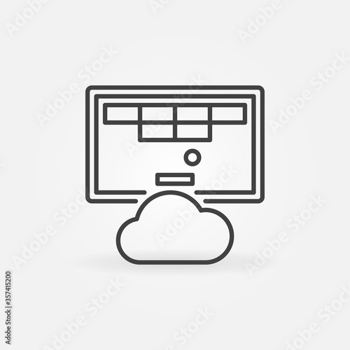 Cloud Gaming line icon. Vector gaming on demand concept outline symbol