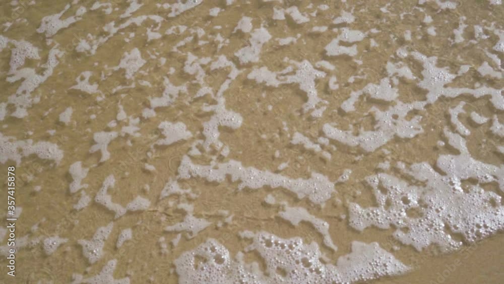 top view of ocean waves going back and forth - slow-motion static shot top view of ocean waves going back and forth - slow-motion static shot