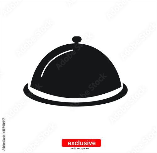 Restaurant cloche icon.Flat design style vector illustration for graphic and web design.