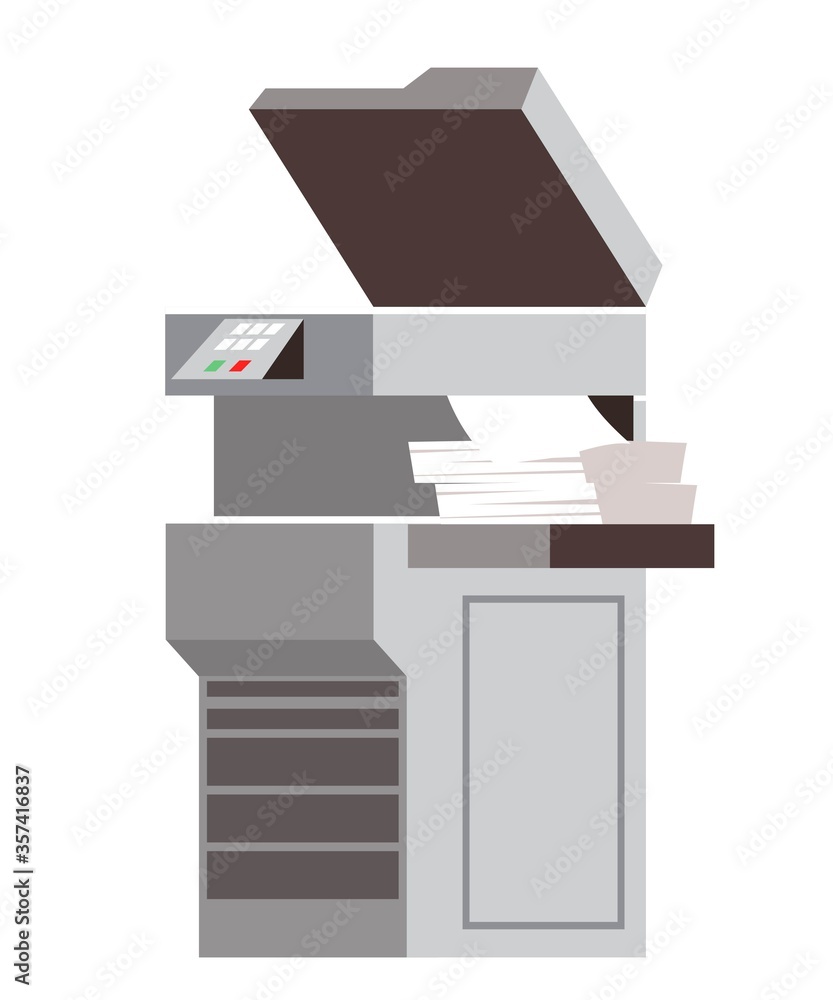 Copier machine office photocopy scanner on white Copier machine office photocopy scanner on white