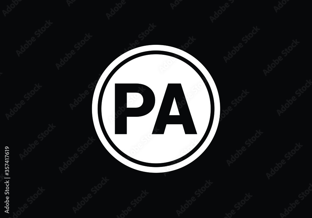 Initial Monogram Letter P A Logo Design Vector Template. P A Letter Logo Design Initial Monogram Letter P A Logo Design Vector Template. P A Letter Logo Design