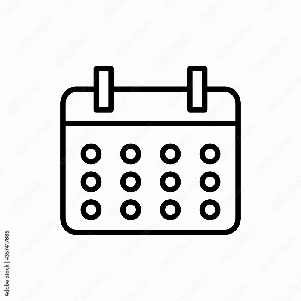 Outline calendar icon.Calendar vector illustration. Symbol for web and mobile Outline calendar icon.Calendar vector illustration. Symbol for web and mobile