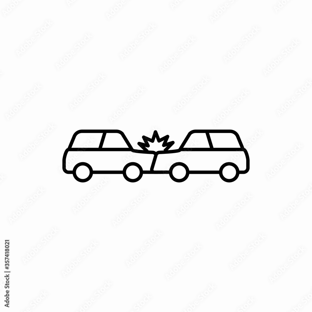 Outline car crash icon.Car crash vector illustration. Symbol for web and mobile
