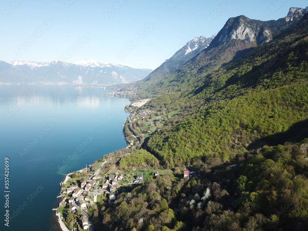4k photo Thonon-les-Bains, Haute-Savoie, drone Aerial view of France, Europe 4k photo Thonon-les-Bains, Haute-Savoie, drone Aerial view of France, Europe