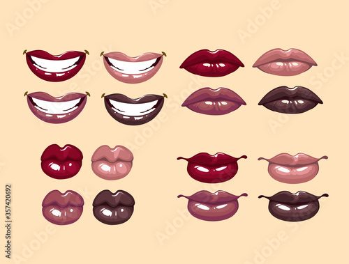 glamorous glossy shining female lips