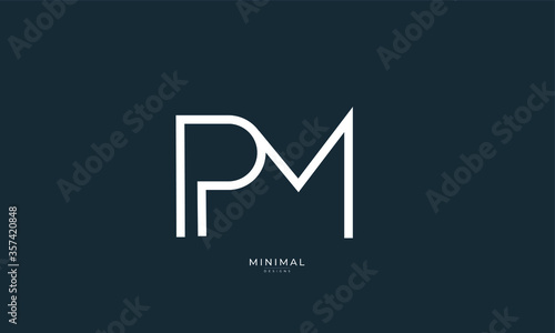 Alphabet letter icon logo PM