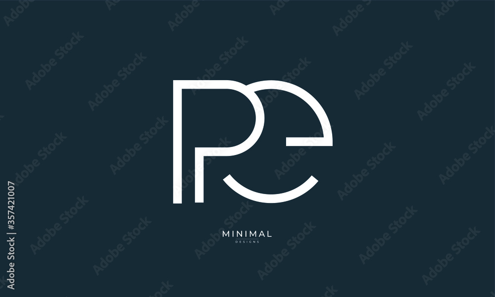 Alphabet letter icon logo PE Alphabet letter icon logo PE