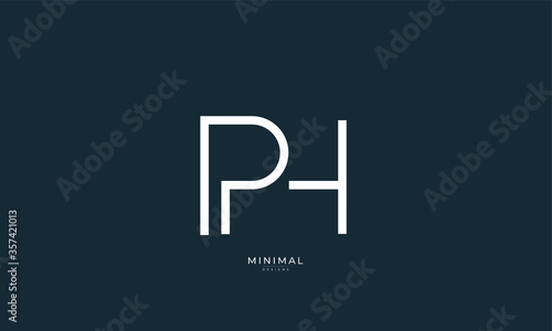Alphabet letter icon logo PH
