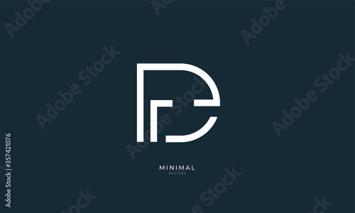 Alphabet letter icon logo FE