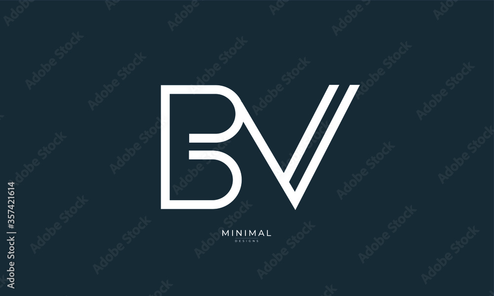 Alphabet letter icon logo BV Alphabet letter icon logo BV