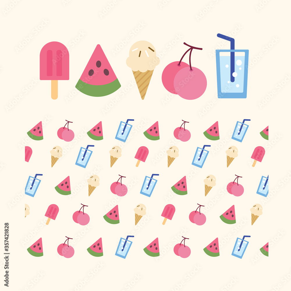 Summer icon pattern Summer icon pattern