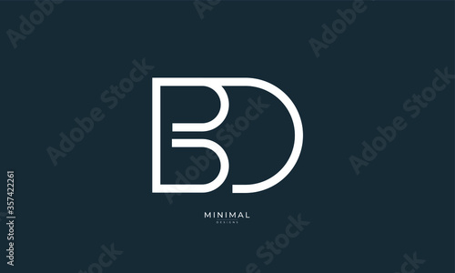 Alphabet letter icon logo BD