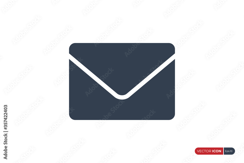 Simple Mail Icon. Simple Square Rounded Shape isolated on White Background. Flat Vector Icon Design Template Element. Simple Mail Icon. Simple Square Rounded Shape isolated on White Background. Flat Vector Icon Design Template Element.
