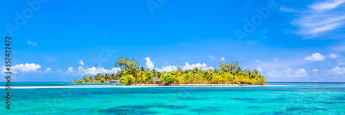 Belize, a tropical paradise in Central America. Web banner panoramic view. photo