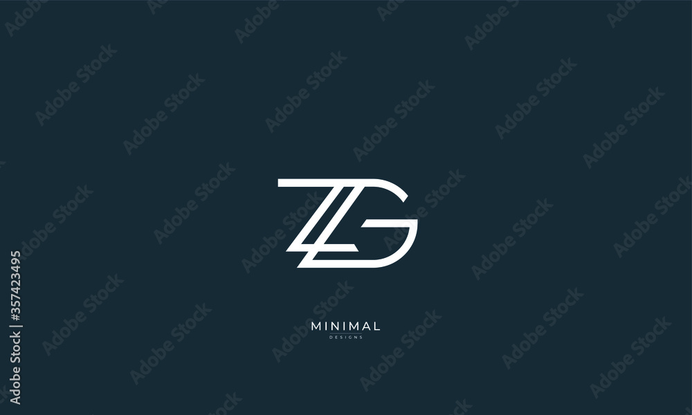 Alphabet letter icon logo ZG Alphabet letter icon logo ZG