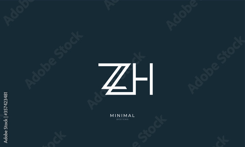 Alphabet letter icon logo ZH