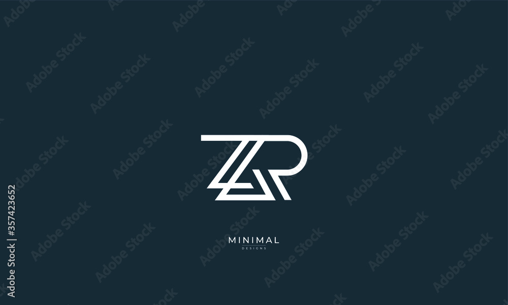 Alphabet letter icon logo ZR Alphabet letter icon logo ZR