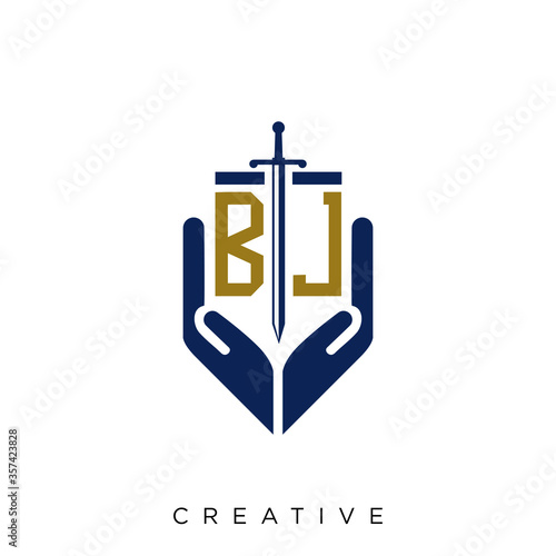 bj initial business logo design