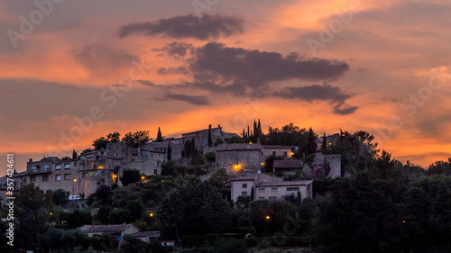 Village of Valaurie in the evening, in Drôme provençale, France