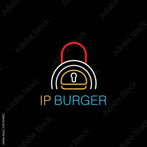 cool and modern IP burger logo