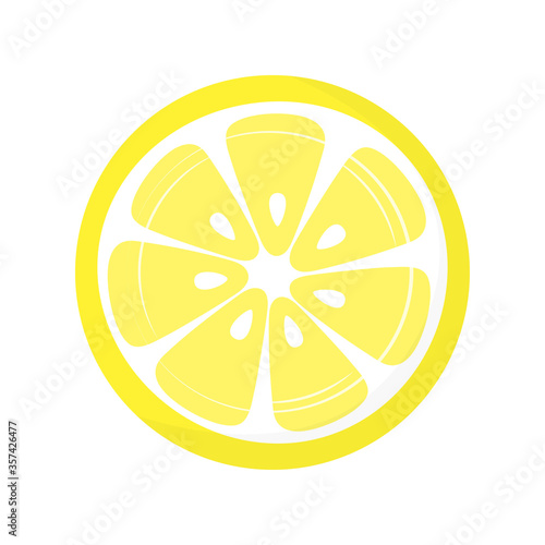slice of lemon isolated on white background