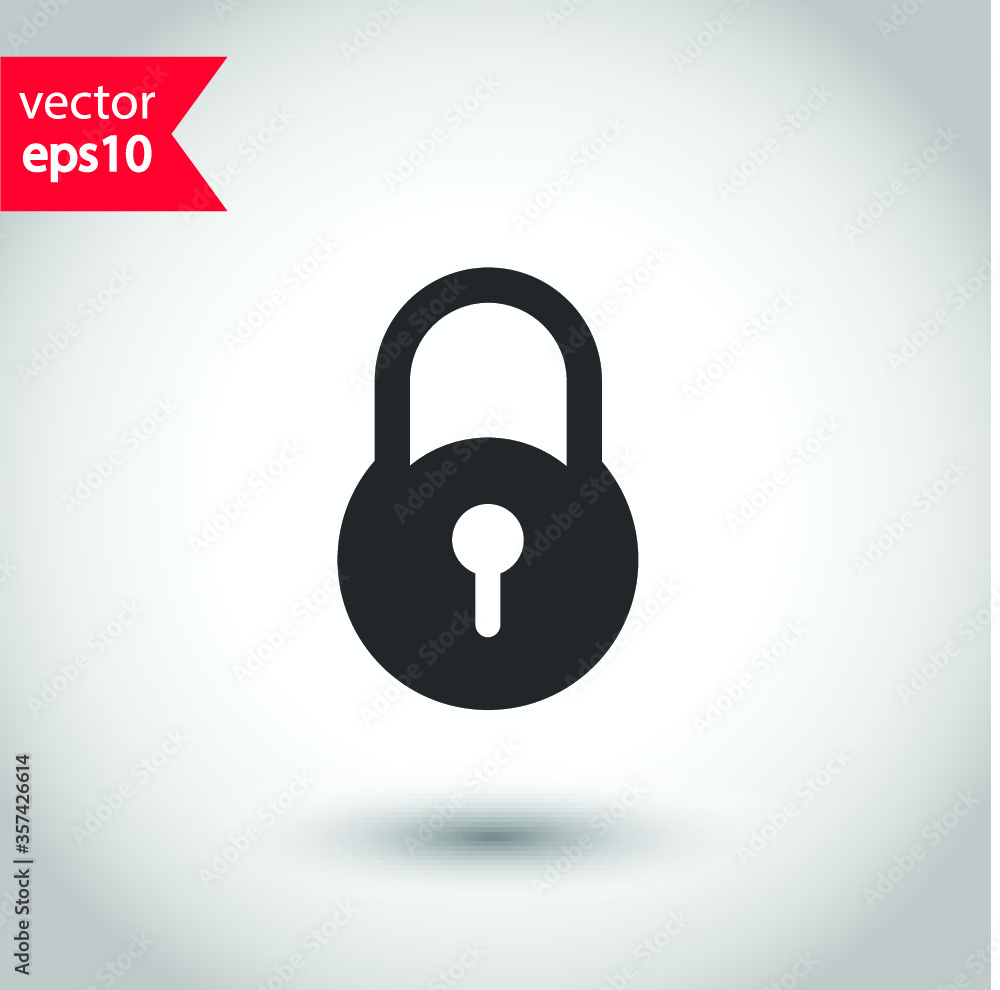 Lock vector icon. Private lock flat sign design. EPS 10 flat symbol pictogram Lock vector icon. Private lock flat sign design. EPS 10 flat symbol pictogram