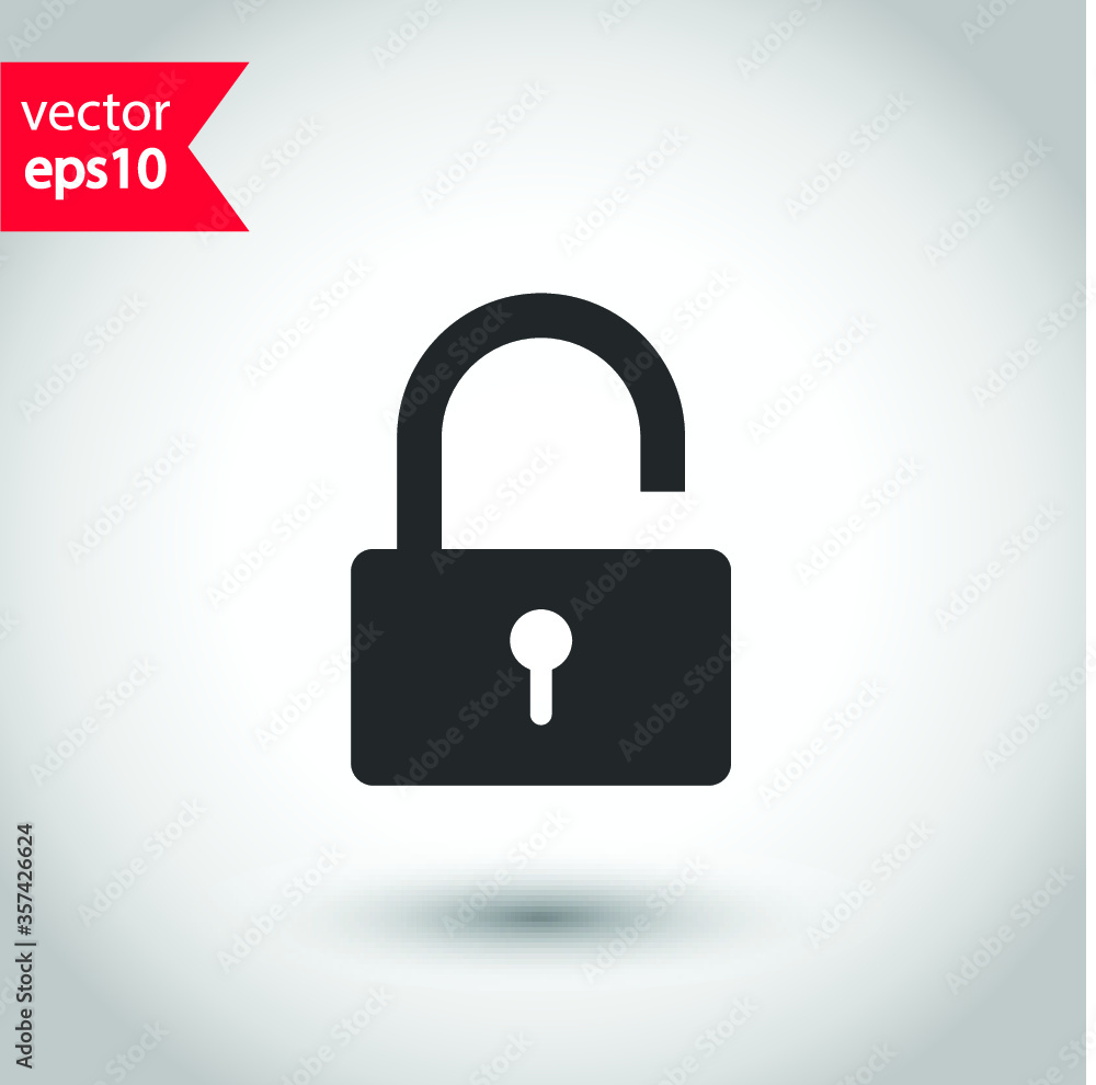 Lock vector icon. Private lock flat sign design. EPS 10 flat symbol pictogram Lock vector icon. Private lock flat sign design. EPS 10 flat symbol pictogram