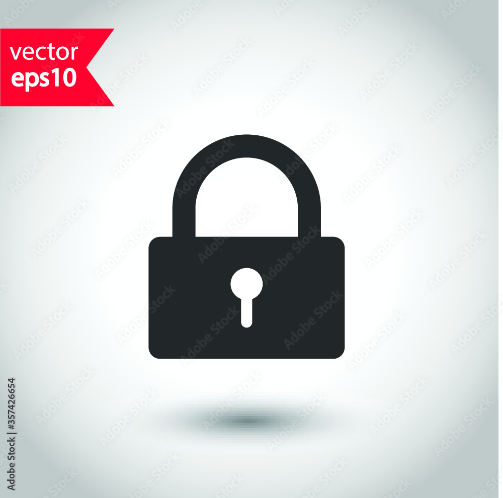 Lock vector icon. Private lock flat sign design. EPS 10 flat symbol pictogram Lock vector icon. Private lock flat sign design. EPS 10 flat symbol pictogram
