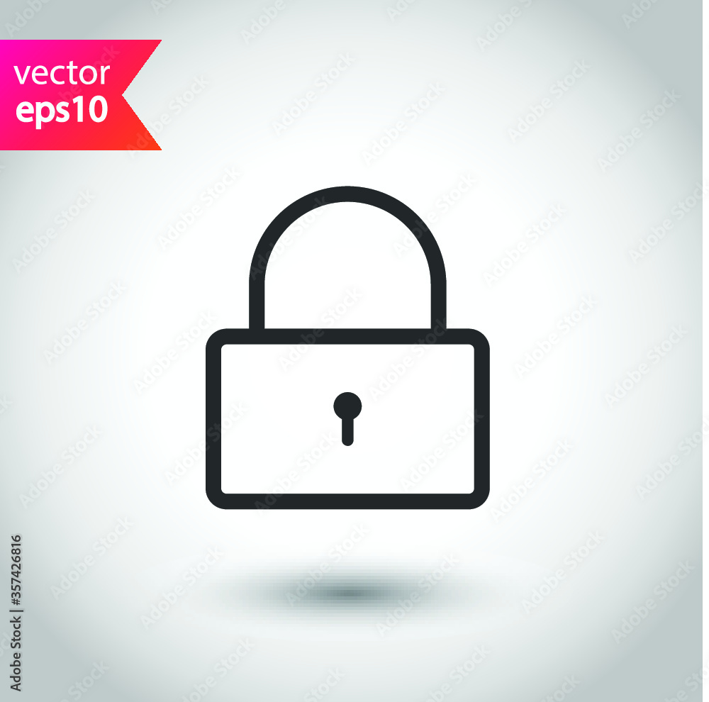 Lock vector icon. Private lock flat sign design. EPS 10 flat symbol pictogram Lock vector icon. Private lock flat sign design. EPS 10 flat symbol pictogram
