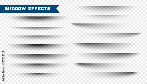 set of paper shadow effect on transparent background