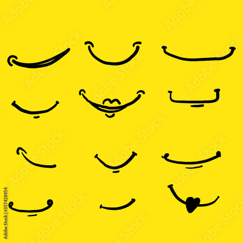 hand drawing doodle smile illustration vector isolated background